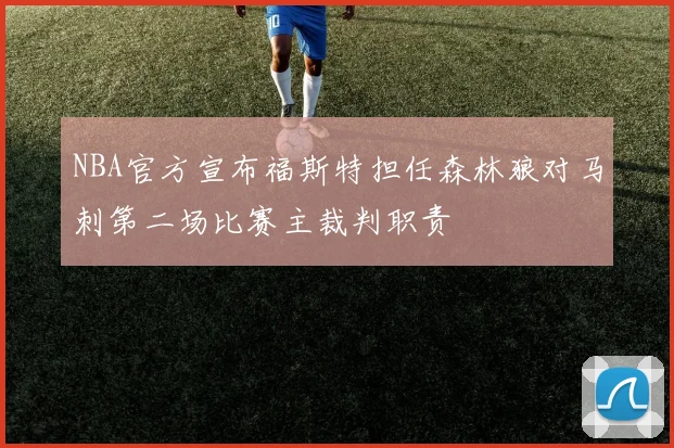 NBA官方宣布福斯特担任森林狼对马刺第二场比赛主裁判职责